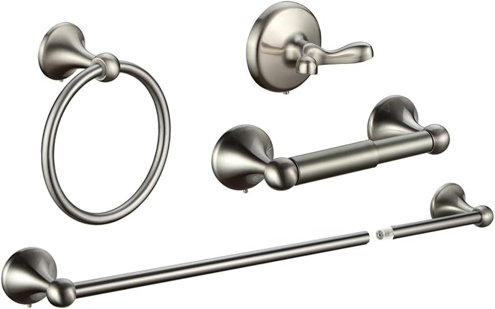 Wall Mounted Bathroom Hardware Accessories Set, Brushed Nickel
