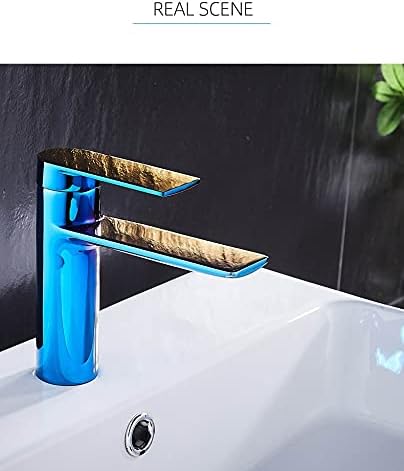 Colorful Brass Basin Faucet/Waterfall Blue Green Violet Desk Mount