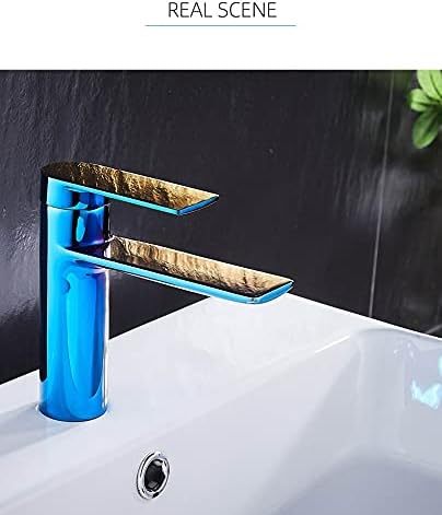 Colorful Brass Basin Faucet/Waterfall Blue Green Violet Desk Mount
