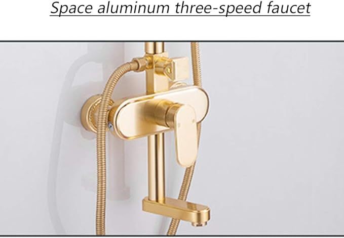 Shower System Set Space Aluminum Faucet Three-Function Hand