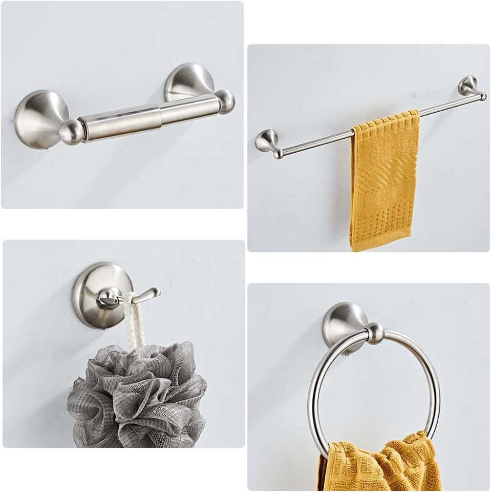 Wall Mounted Bathroom Hardware Accessories Set, Brushed Nickel