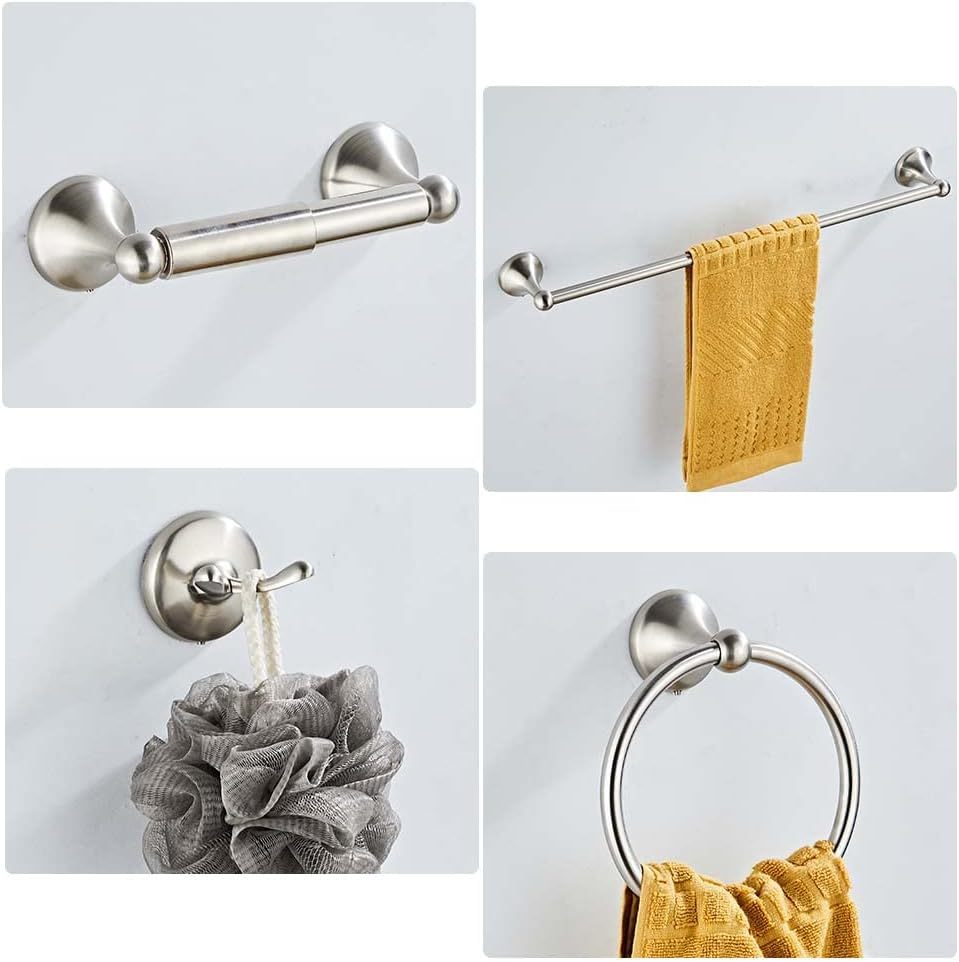 Wall Mounted Bathroom Hardware Accessories Set, Brushed Nickel