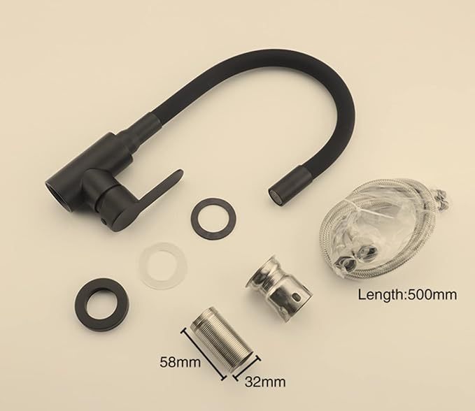 Kitchen Taps Black Black Kitchen Faucet Stainless Steel Hot Cold Water Mixer Tap