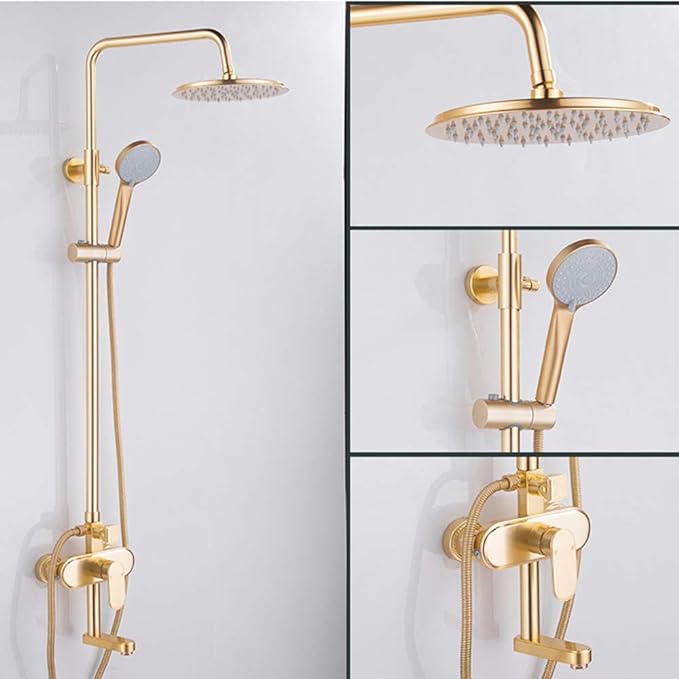 Shower System Set Space Aluminum Faucet Three-Function Hand