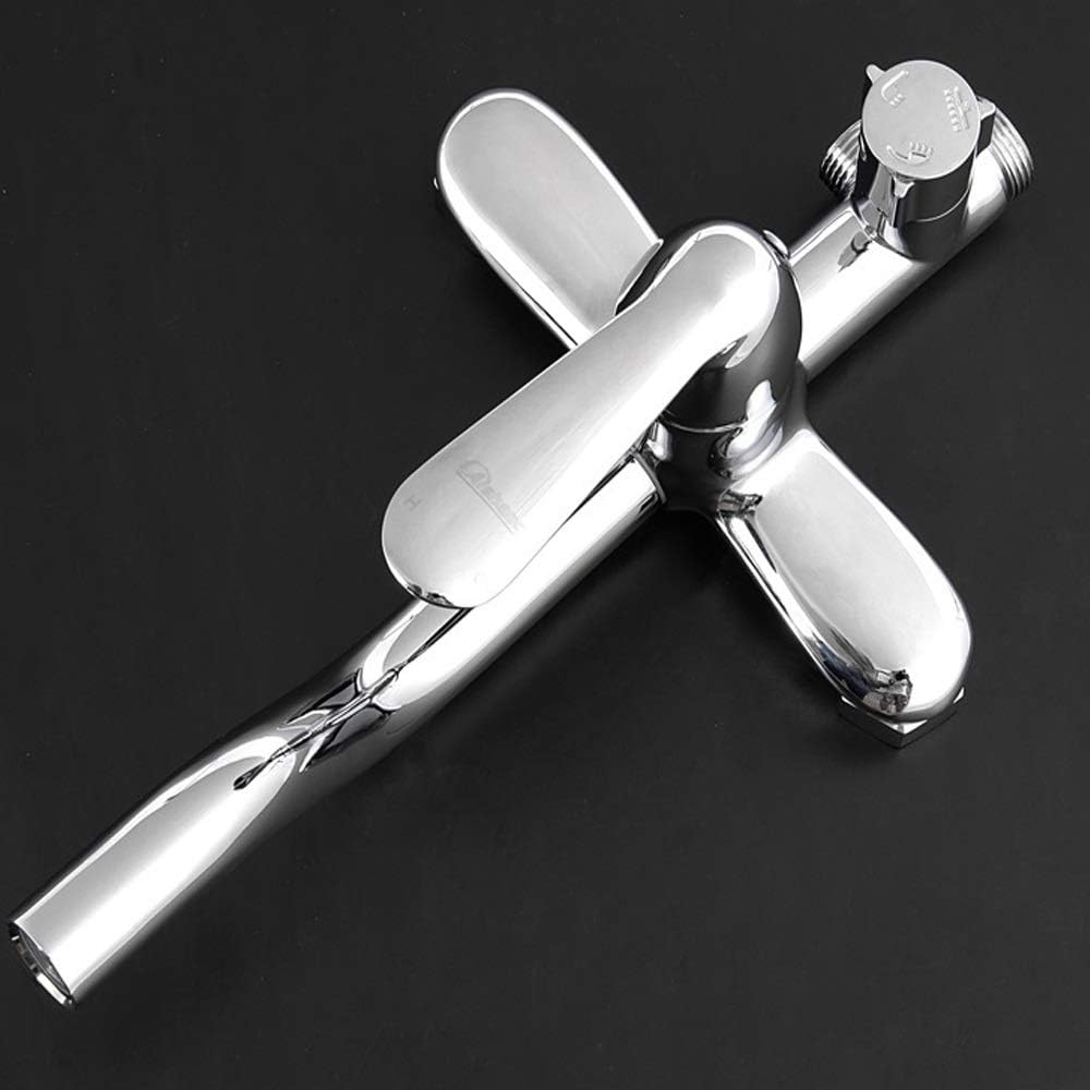 Handheld Shower Head Kit Wall-mounted Single-handle Polished Bathtub Shower Set