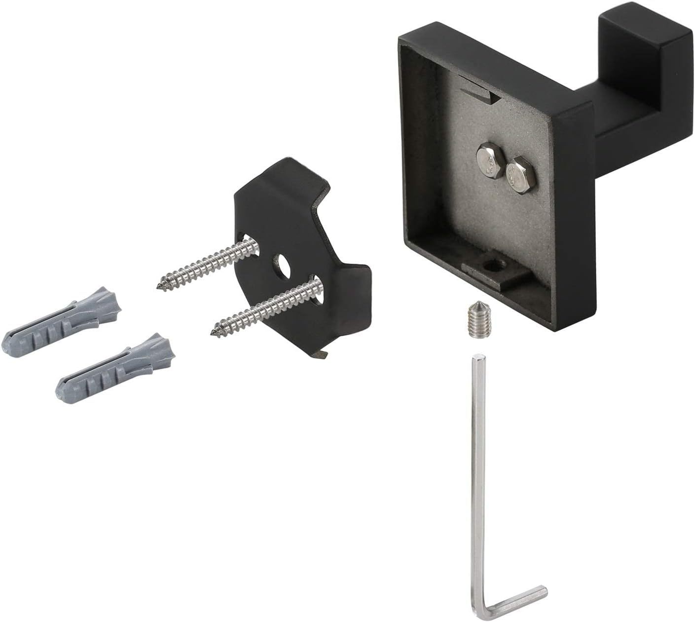 Bath Towel Hooks Matte Black - 2 Pack SUS304 Stainless Steel Bathroom Towel Hook