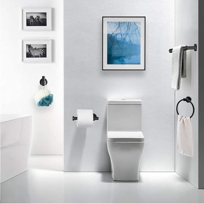 27in Single Towel Bar Set, Retractable 27in Single Towel Bar with Toilet Paper Holders