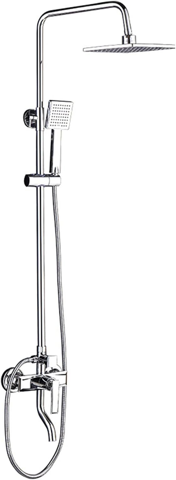 Chrome Shower Set Wall Mounted Luxury Shower Faucet Kit Single Handle Exposed Shower System