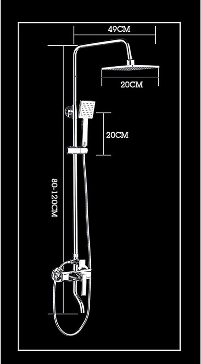 Chrome Shower Set Wall Mounted Luxury Shower Faucet Kit Single Handle Exposed Shower System