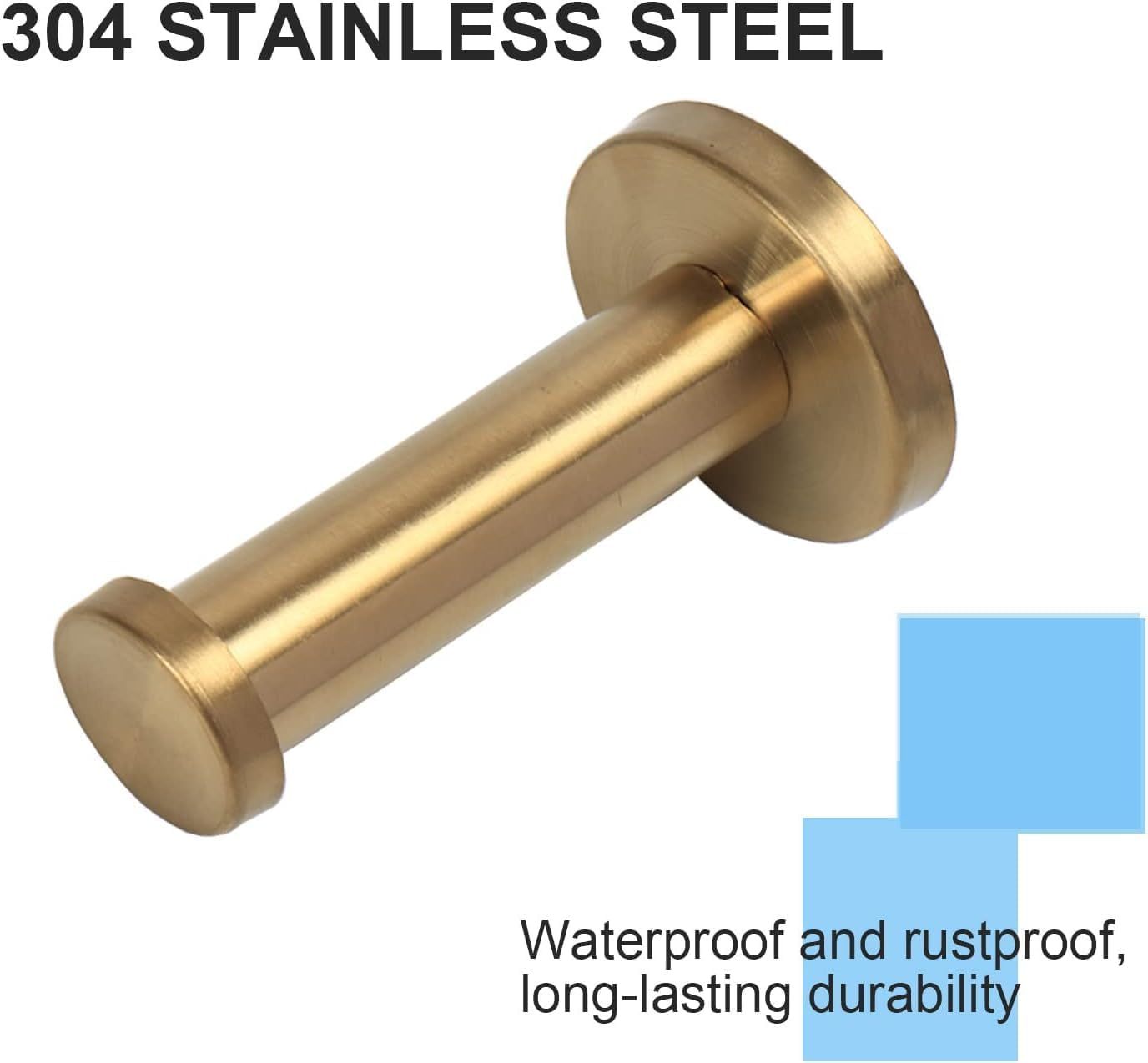 10 Pack Round Coat Hooks, Sturdy Wall Mounted Robe Hook, SUS 304 Stainless Steel Heavy Duty Clothes Hanger