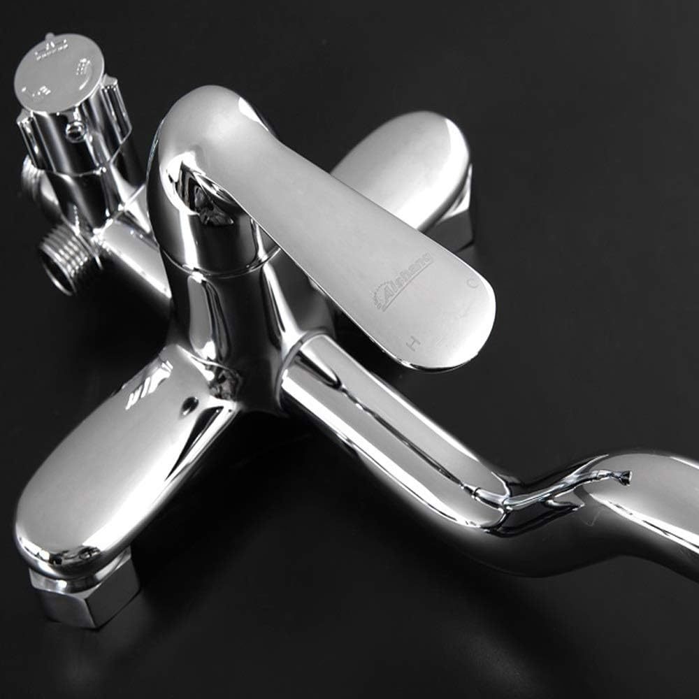 Handheld Shower Head Kit Wall-mounted Single-handle Polished Bathtub Shower Set