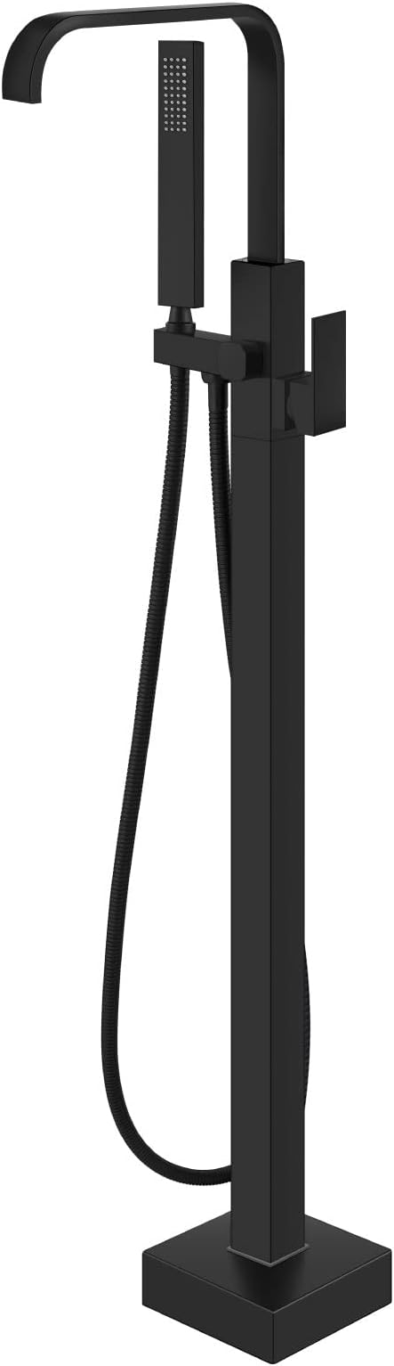 Freestanding Tub Filler Floor Mount Bathtub Faucet with Single Handle Brass Tub Faucets