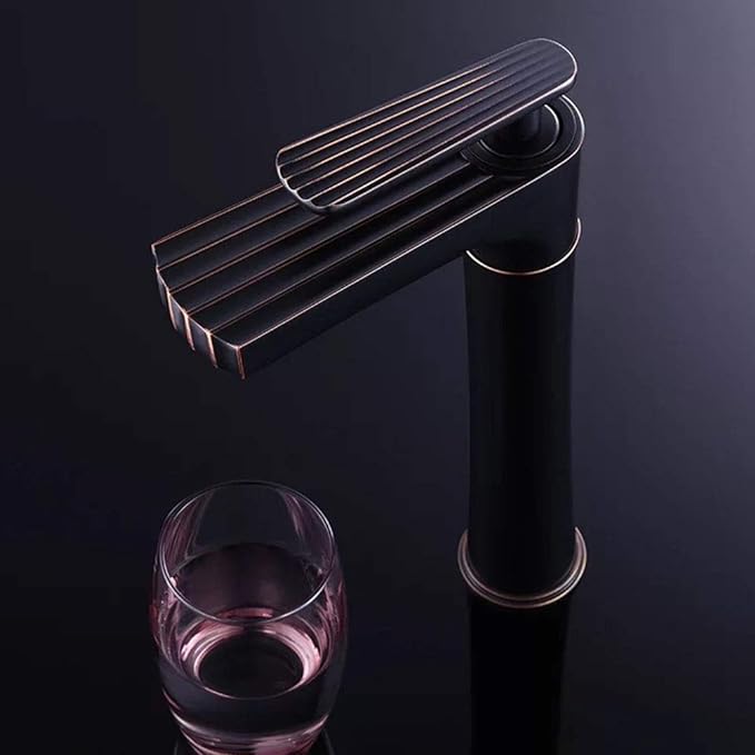 Lifting Copper Black Ancient Basin Scallop ORB Exquisite Faucet