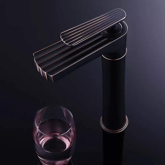 Lifting Copper Black Ancient Basin Scallop ORB Exquisite Faucet