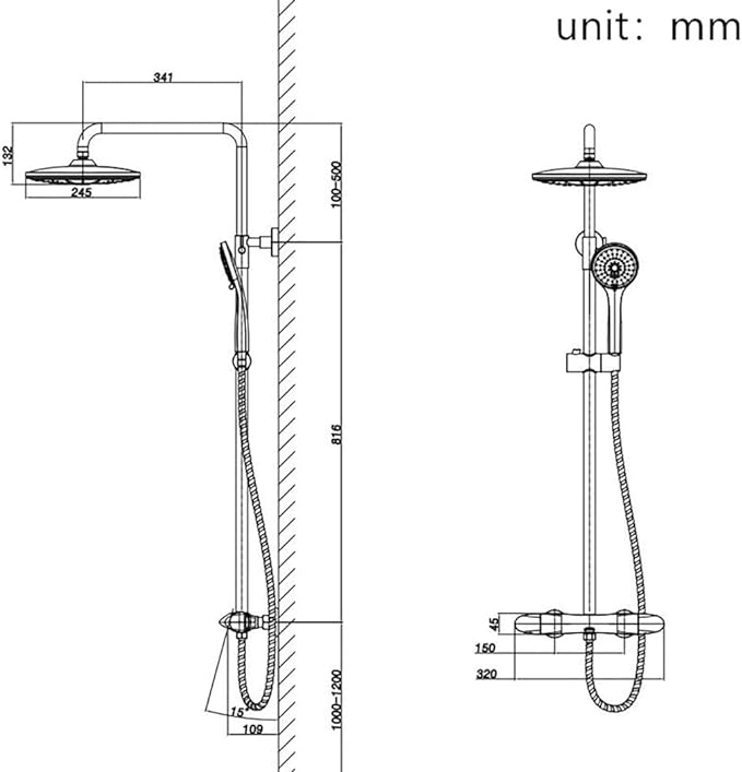 Shower System with Tub Spout and Hand Shower Faucet Set