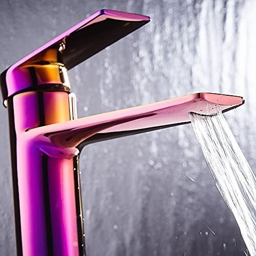 Colorful Brass Basin Faucet/Waterfall Blue Green Violet Desk Mount