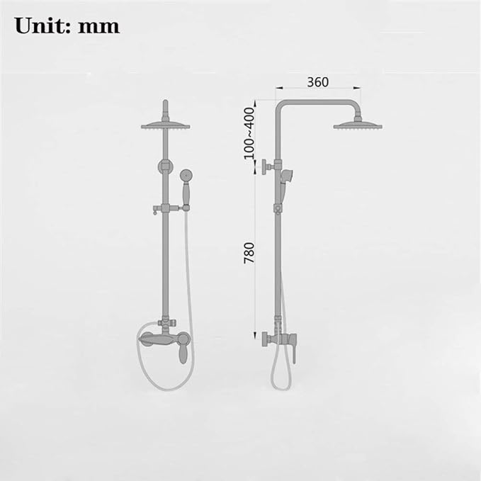 Wall Mounted Shower Faucet Set Luxury Handheld Shower and Spout Faucet