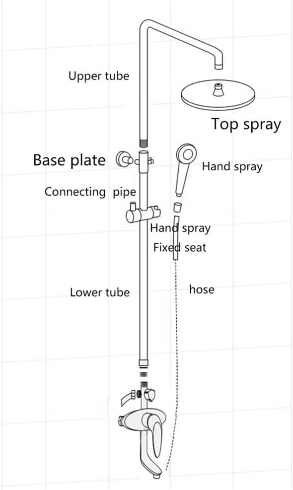 Shower System Set Space Aluminum Faucet Three-Function Hand