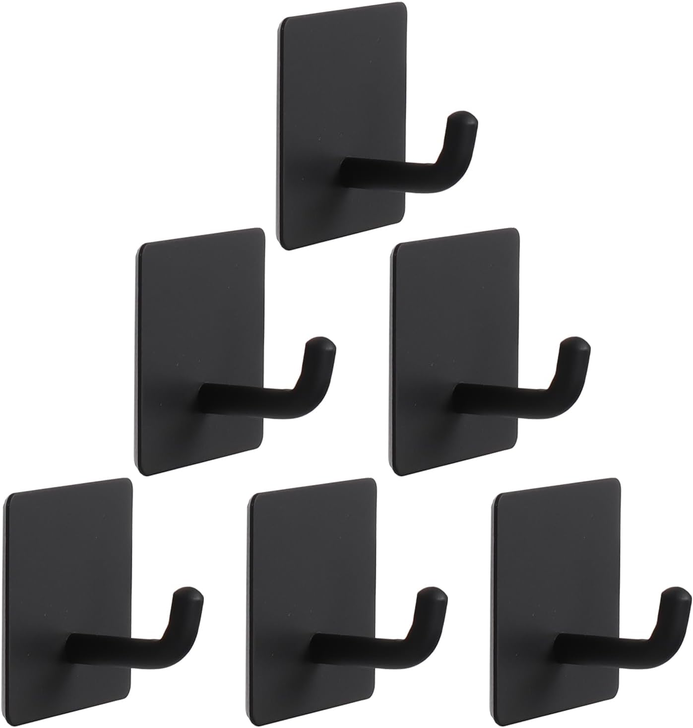 6 Pack Strong Self Adhesive Coat/Clothes Hooks, No Drilling Sticky Hooks, Heavy Duty 304 Stainless Steel Shower Wall Hook