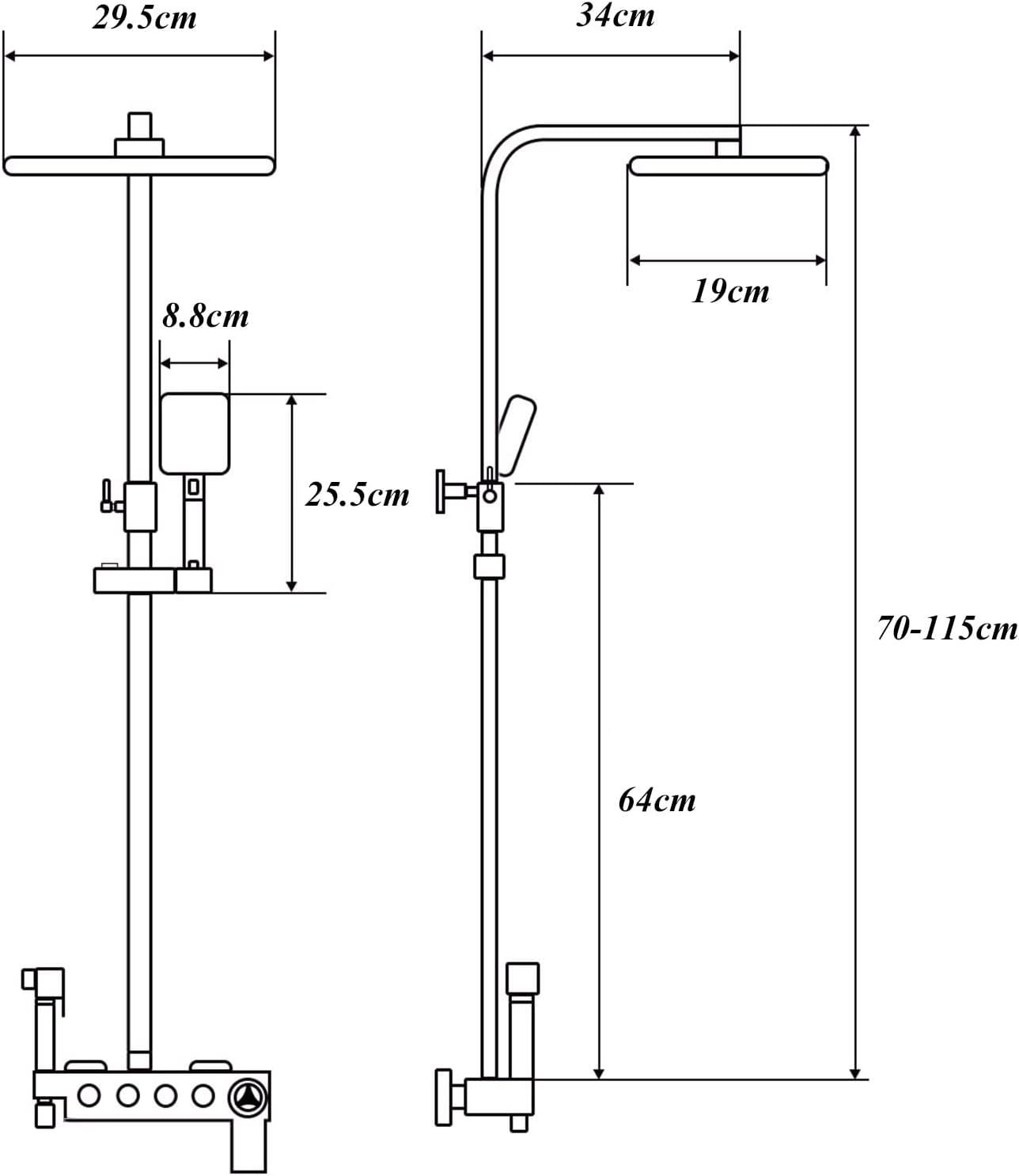 Shower Head with Handheld, High Pressure Rain/Rainfall Shower Head Combo