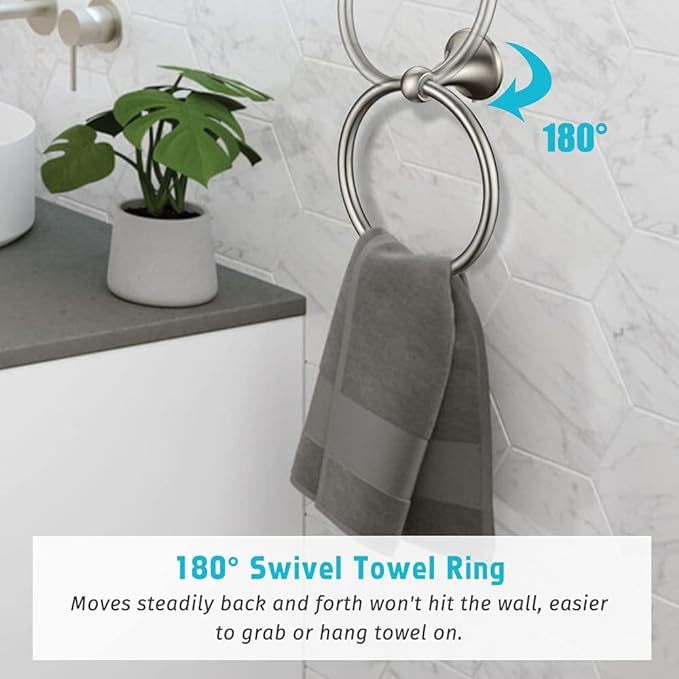 Wall Mounted Bathroom Hardware Accessories Set, Brushed Nickel