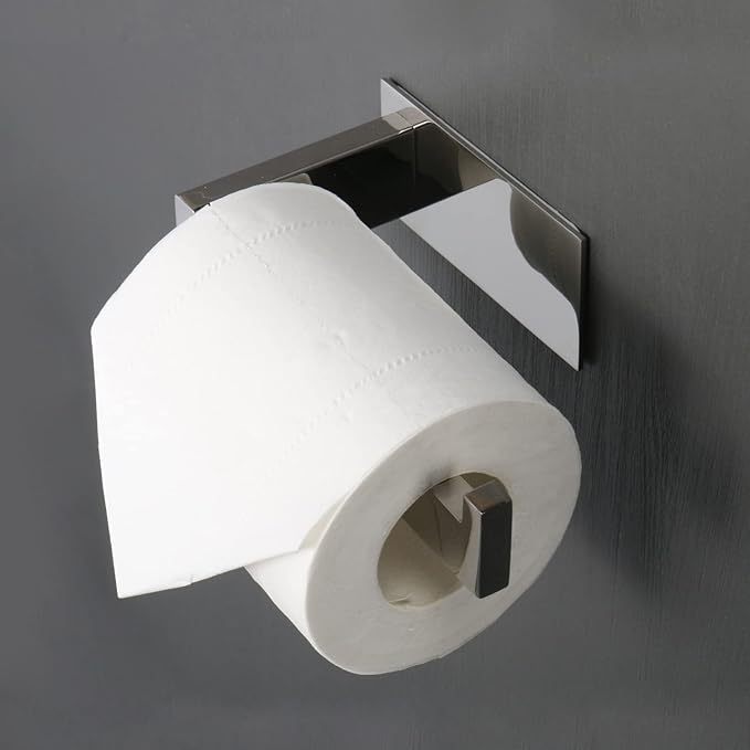 Self Adhesive Tissue Holder Stainless Steel Rustproof Paper Roll Holder, No Drilling Easy to Install