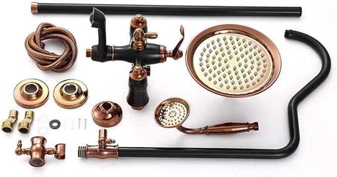 Shower Bath Set European Black Bronze Antique Bathroom Shower Set