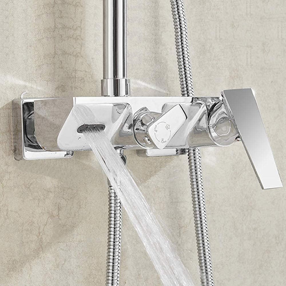 Bath Shower Mixer Set Shower System 10 Inch Square Rainfall Shower Head
