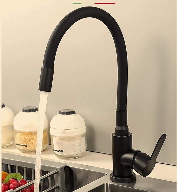 Kitchen Taps Black Black Kitchen Faucet Stainless Steel Hot Cold Water Mixer Tap