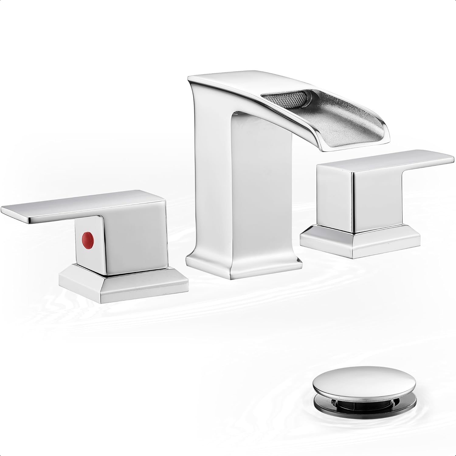 4-16 Inch Oil Rubbed Bronze Bathroom Faucet 2 Handles Widespread Bathroom Faucets 3 Hole, Bathroom Sink Faucet with Water Hoses & Pop-Up Drain