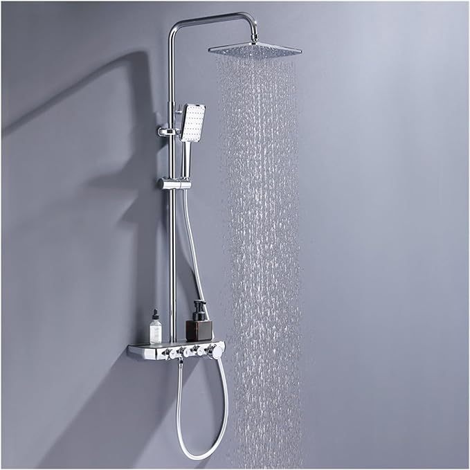 Shower head set household all-copper hot and cold water exposed shower bathroom