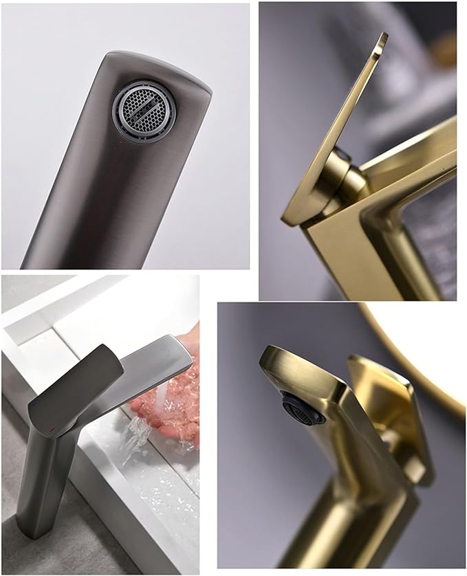 Above Counter Basin Brass Faucet, Light Luxury Single Handle Bathroom Sink Faucet