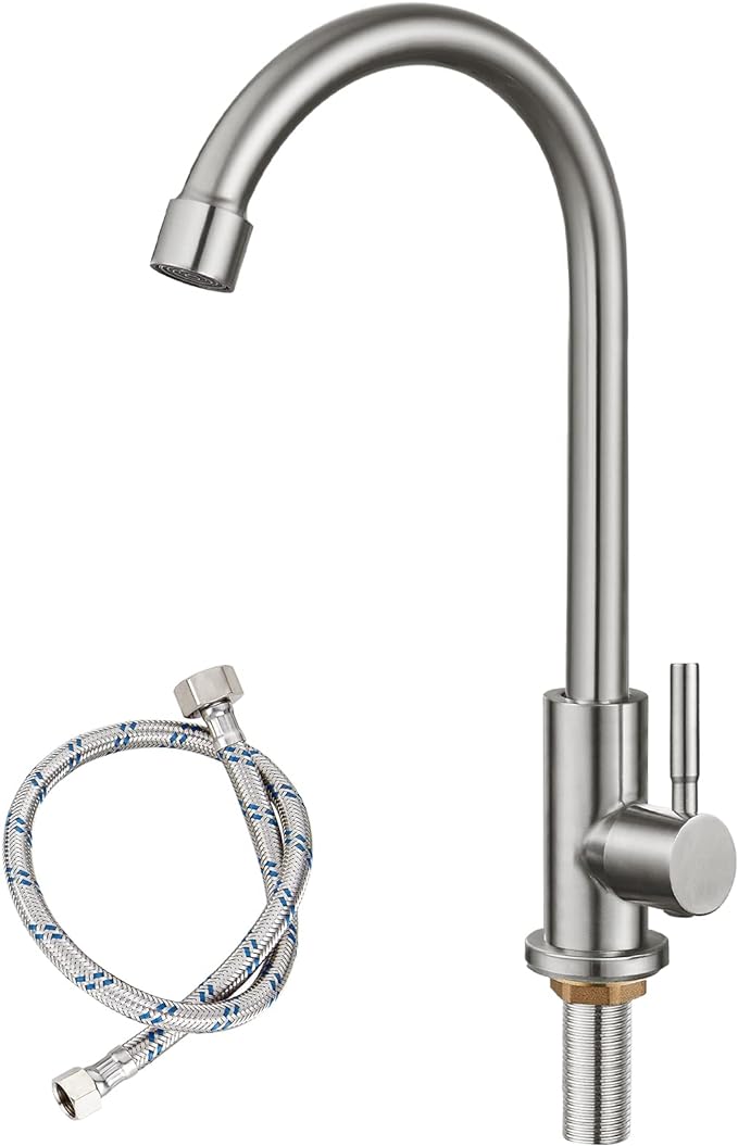 Stainless Steel Cold Water Kitchen Sink Faucet Brushed Nickel