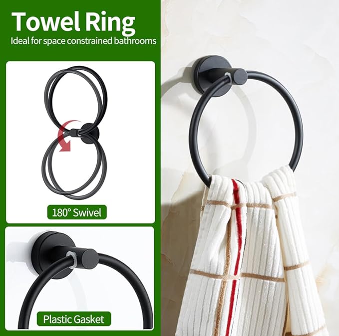 27in Single Towel Bar Set, Retractable 27in Single Towel Bar with Toilet Paper Holders