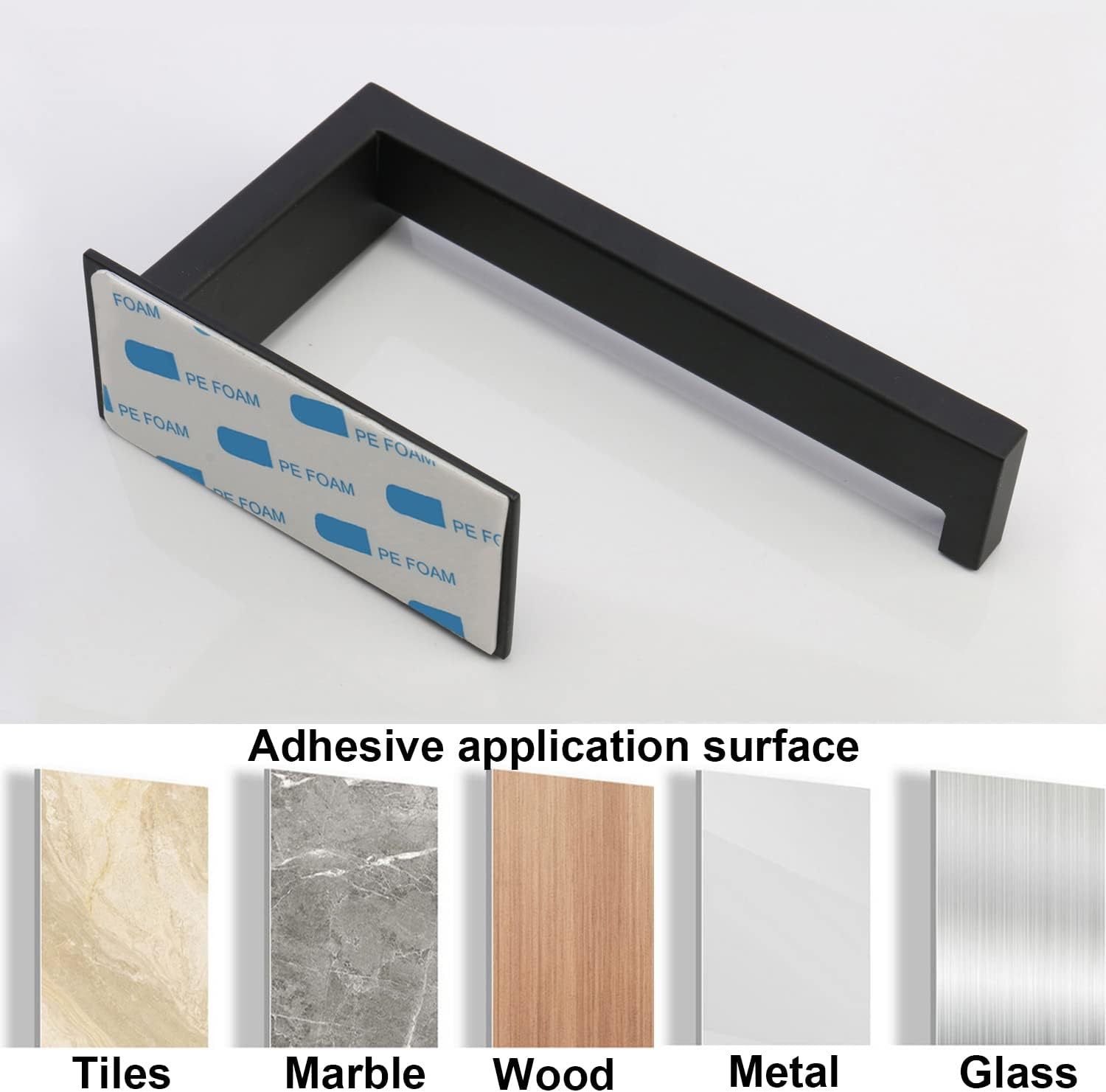 Self Adhesive Tissue Holder Stainless Steel Rustproof Paper Roll Holder, No Drilling Easy to Install