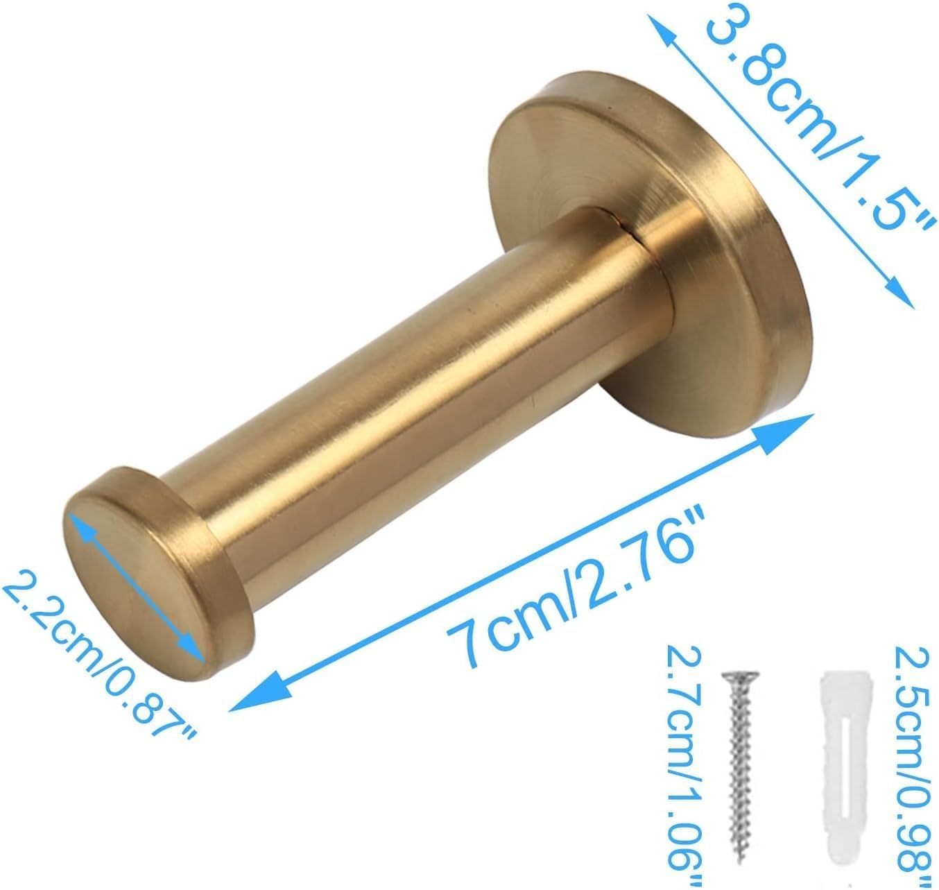 10 Pack Round Coat Hooks, Sturdy Wall Mounted Robe Hook, SUS 304 Stainless Steel Heavy Duty Clothes Hanger