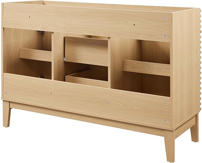 48" Double Sink Compatible (Not Included) Bathroom Vanity Cabinet in Oak