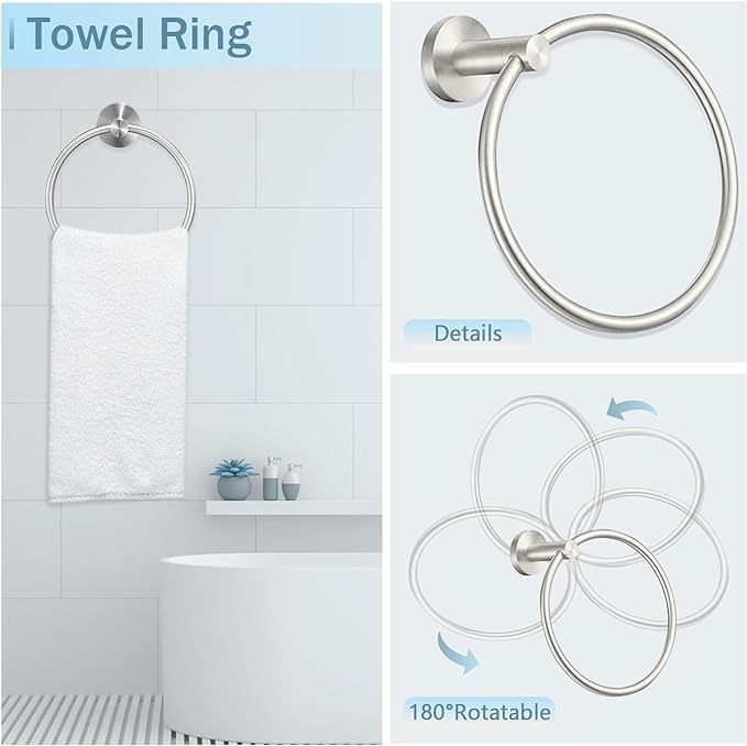 10 Piece Brushed Nickel Bathroom Hardware Set