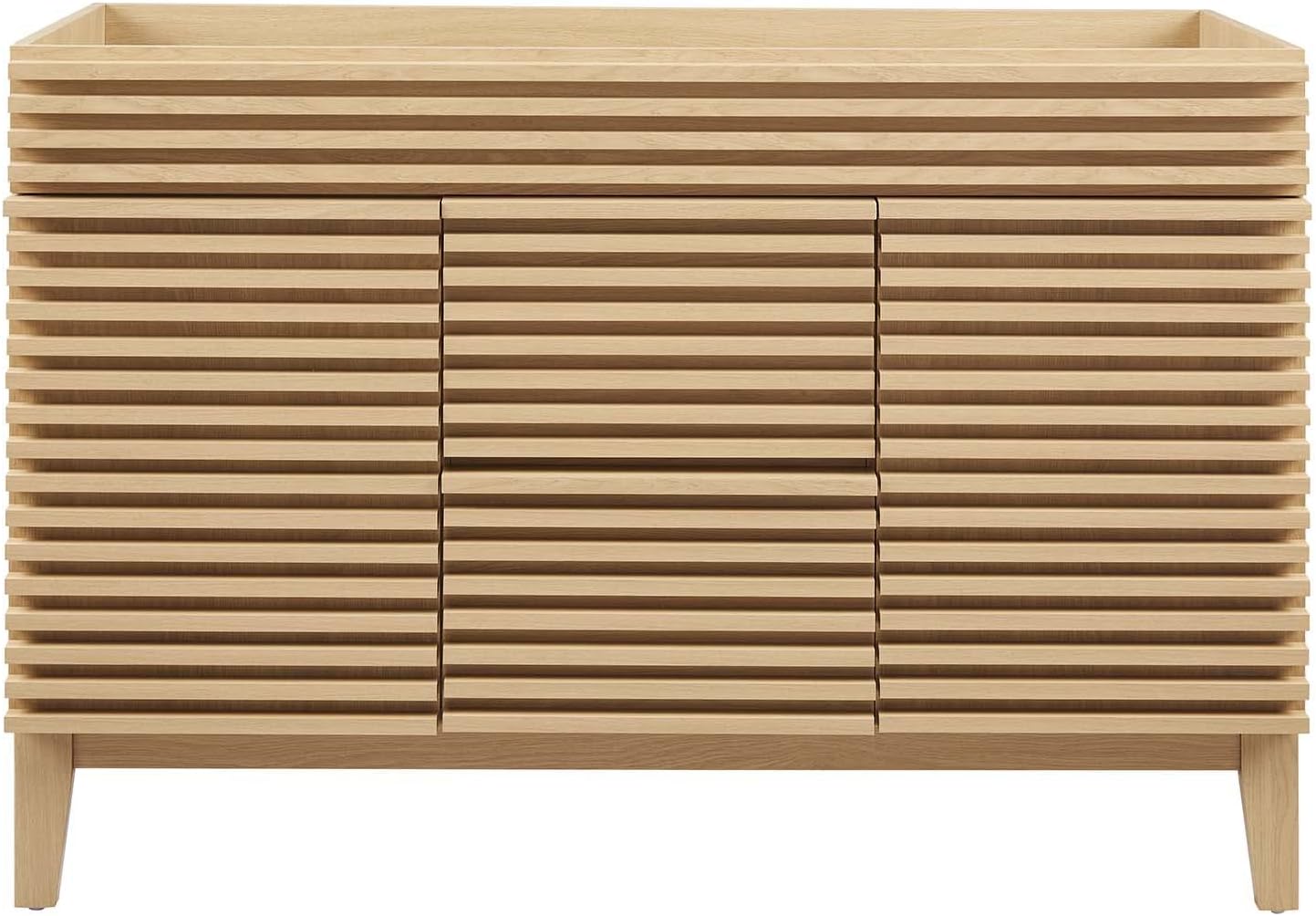 48" Double Sink Compatible (Not Included) Bathroom Vanity Cabinet in Oak