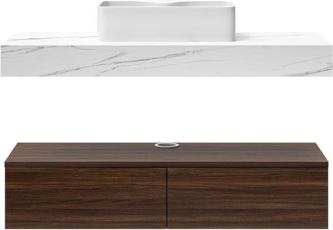 Bathroom Vanity with Sink 48 Inch Floating Vanity Bathroom Wall Mounted