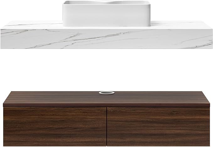 Bathroom Vanity with Sink 48 Inch Floating Vanity Bathroom Wall Mounted