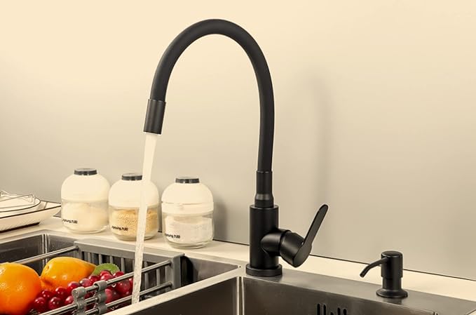 Kitchen Taps Black Black Kitchen Faucet Stainless Steel Hot Cold Water Mixer Tap