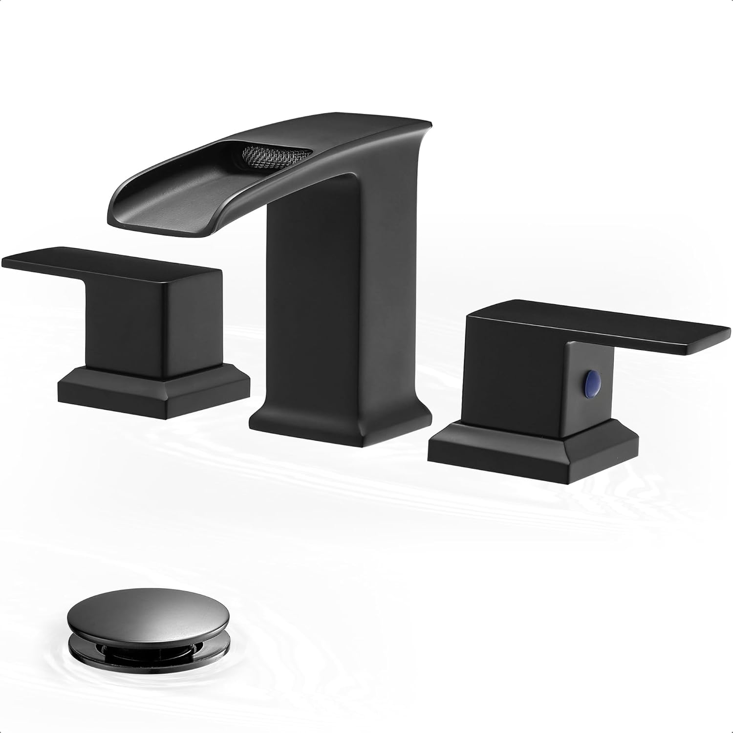 4-16 Inch Oil Rubbed Bronze Bathroom Faucet 2 Handles Widespread Bathroom Faucets 3 Hole, Bathroom Sink Faucet with Water Hoses & Pop-Up Drain