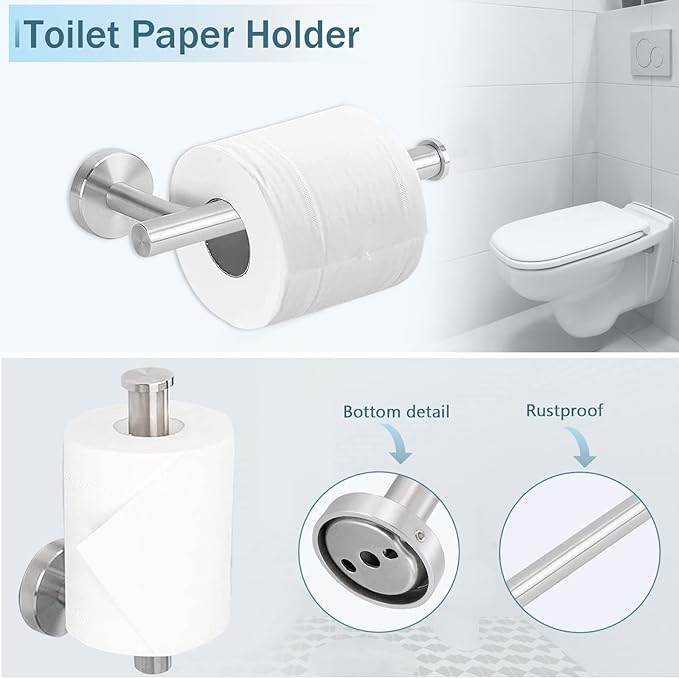 10 Piece Brushed Nickel Bathroom Hardware Set