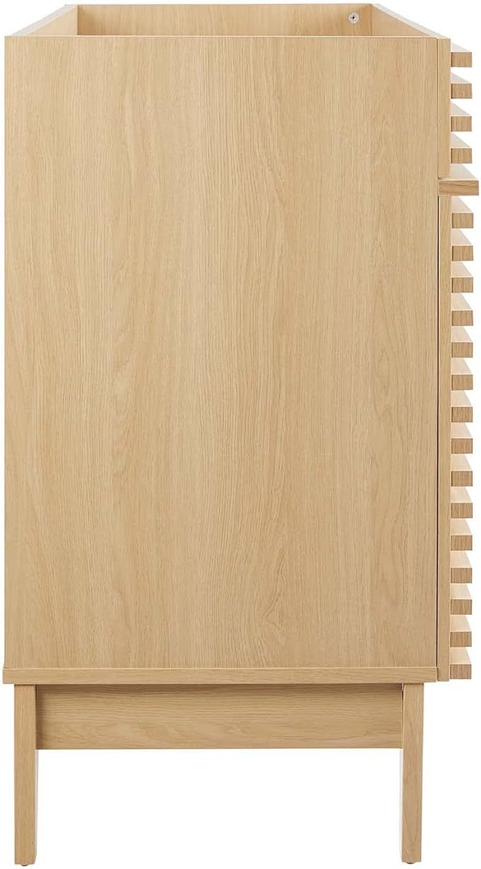 48" Double Sink Compatible (Not Included) Bathroom Vanity Cabinet in Oak