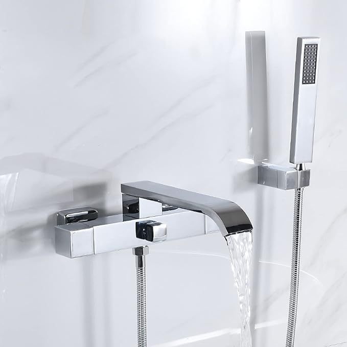 Bath Taps with Shower 360Swivel Outlet Bath Bathtub Mixer Tap with Shower Hot and Cold