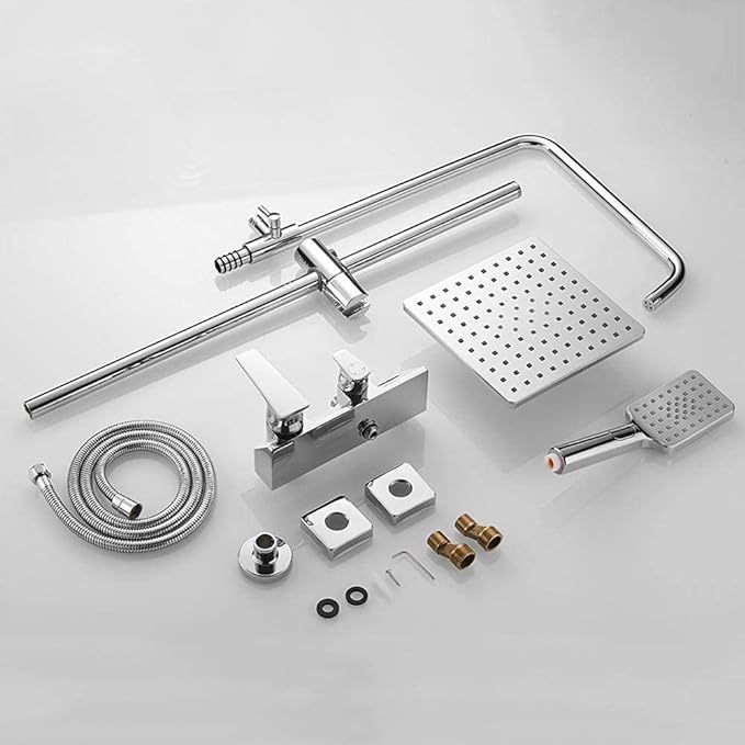 Bath Shower Mixer Set Shower System 10 Inch Square Rainfall Shower Head