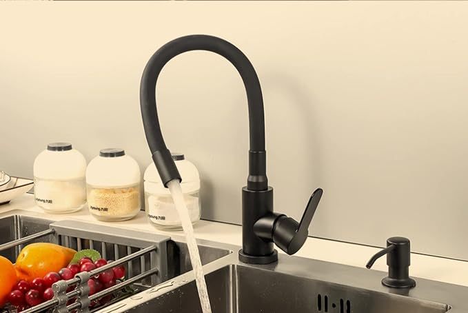 Kitchen Taps Black Black Kitchen Faucet Stainless Steel Hot Cold Water Mixer Tap