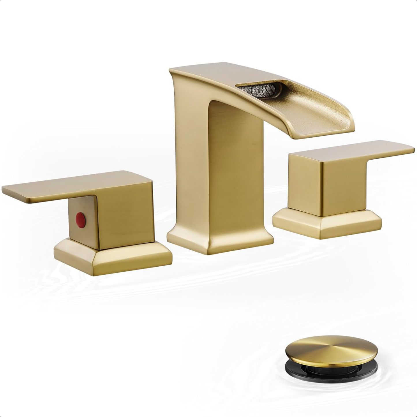 4-16 Inch Oil Rubbed Bronze Bathroom Faucet 2 Handles Widespread Bathroom Faucets 3 Hole, Bathroom Sink Faucet with Water Hoses & Pop-Up Drain