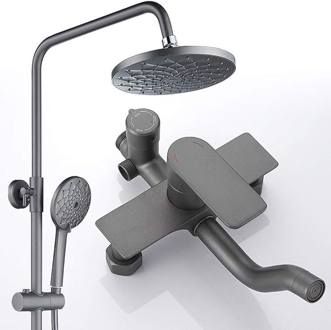 Shower System Dark Grey Bathroom Shower Combo Set